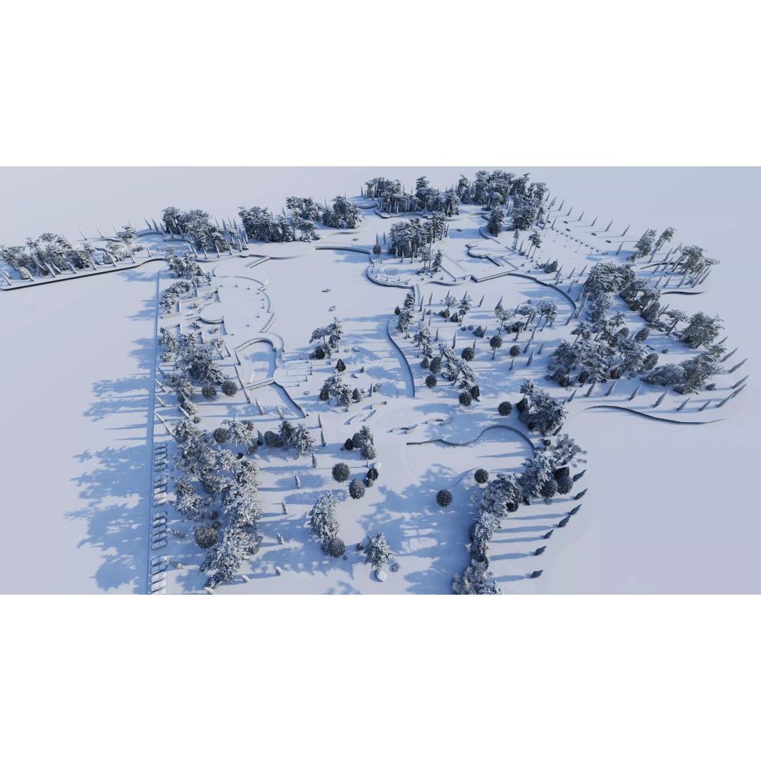 Public Park 3D Model – Private Park Landscape, Game-Ready Formats - View 20