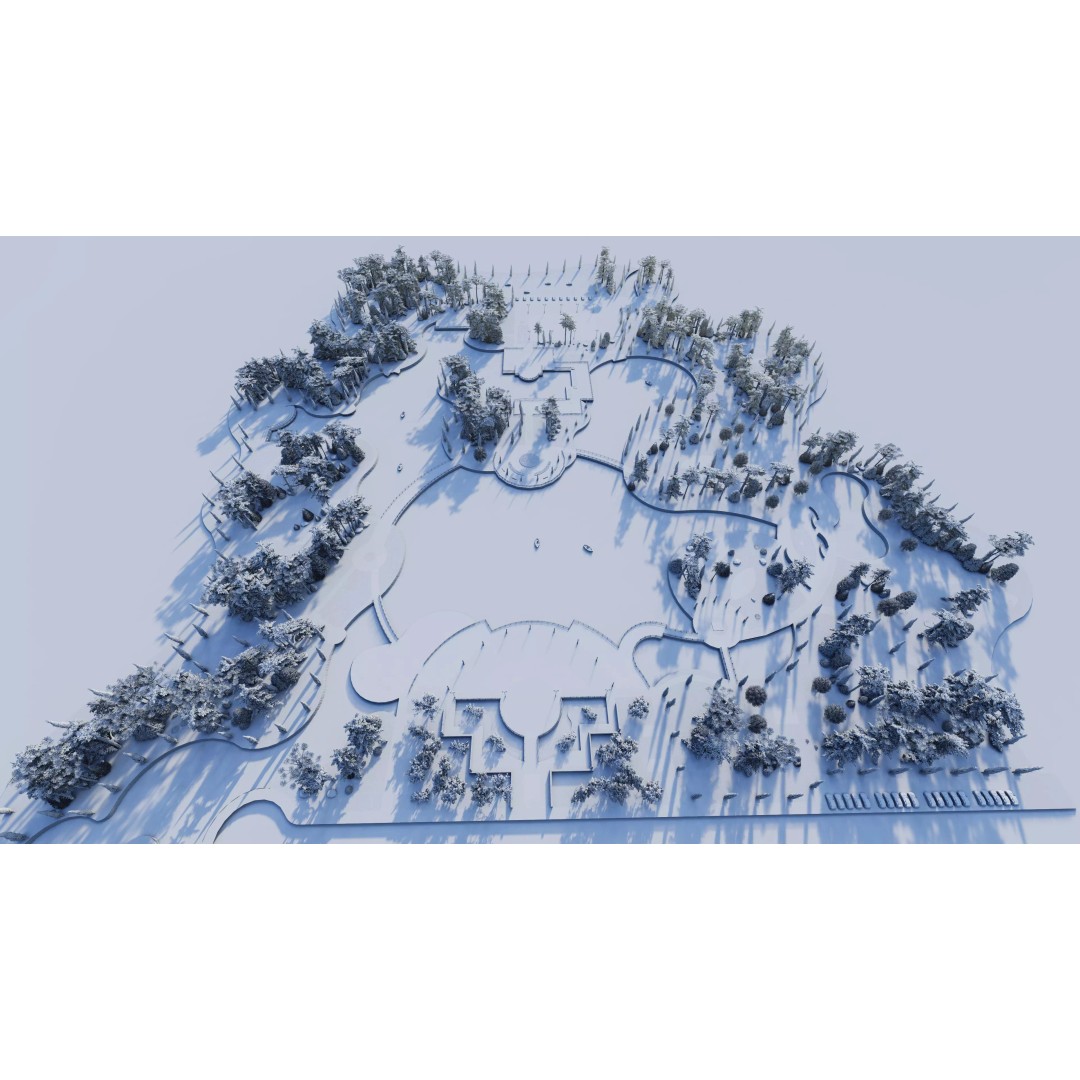 Public Park 3D Model – Private Park Landscape, Game-Ready Formats - View 21