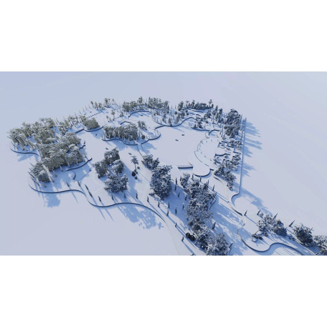 Public Park 3D Model – Private Park Landscape, Game-Ready Formats - View 22