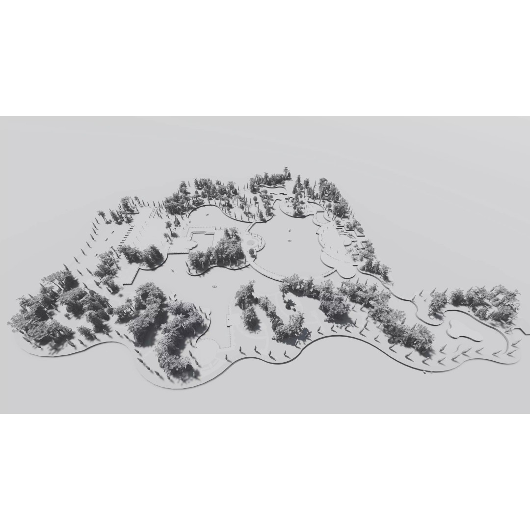 Public Park 3D Model – Private Park Landscape, Game-Ready Formats - View 23