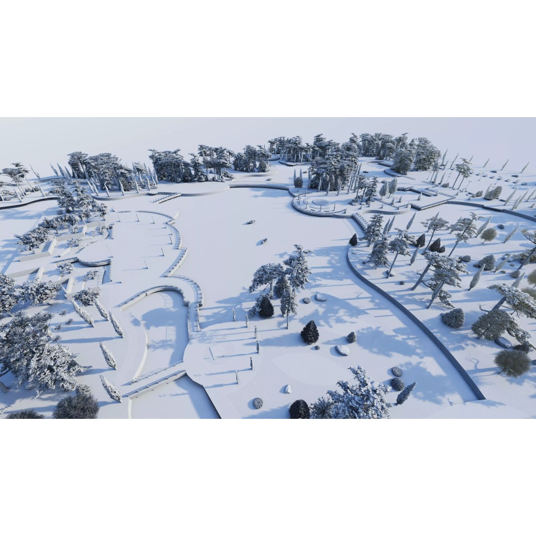Public Park 3D Model – Private Park Landscape, Game-Ready Formats - View 26