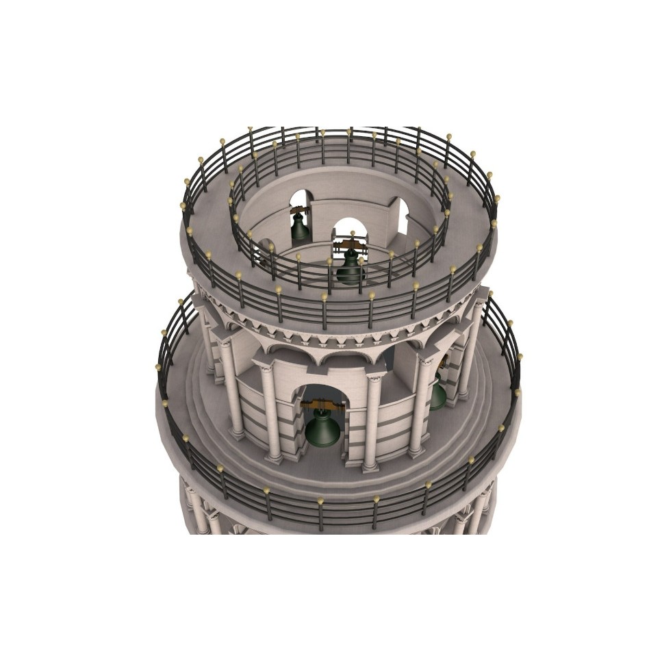 Leaning Tower of Pisa 3D Model – Realistic Architectural Asset, FBX, OBJ - View 10