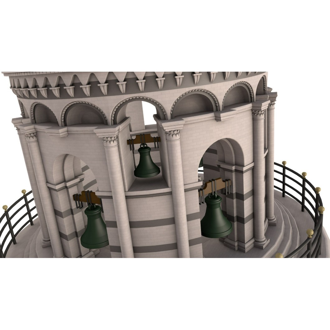 Leaning Tower of Pisa 3D Model – Realistic Architectural Asset, FBX, OBJ - View 11
