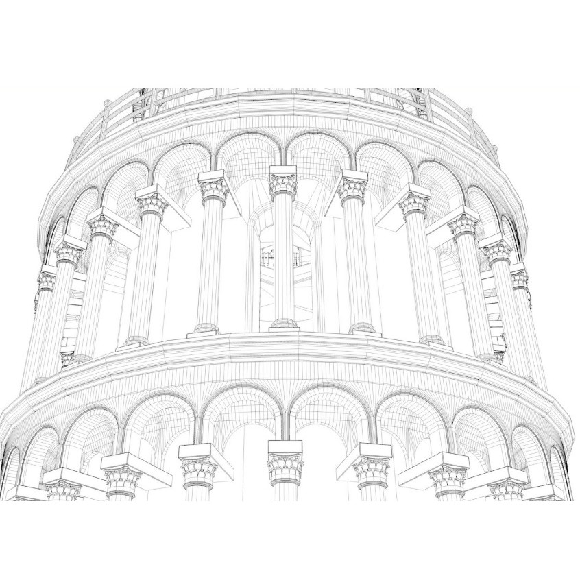 Leaning Tower of Pisa 3D Model – Realistic Architectural Asset, FBX, OBJ - View 16