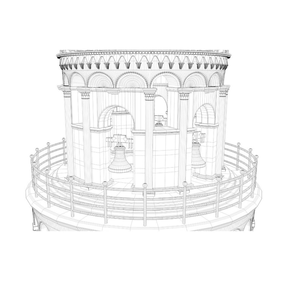 Leaning Tower of Pisa 3D Model – Realistic Architectural Asset, FBX, OBJ - View 17