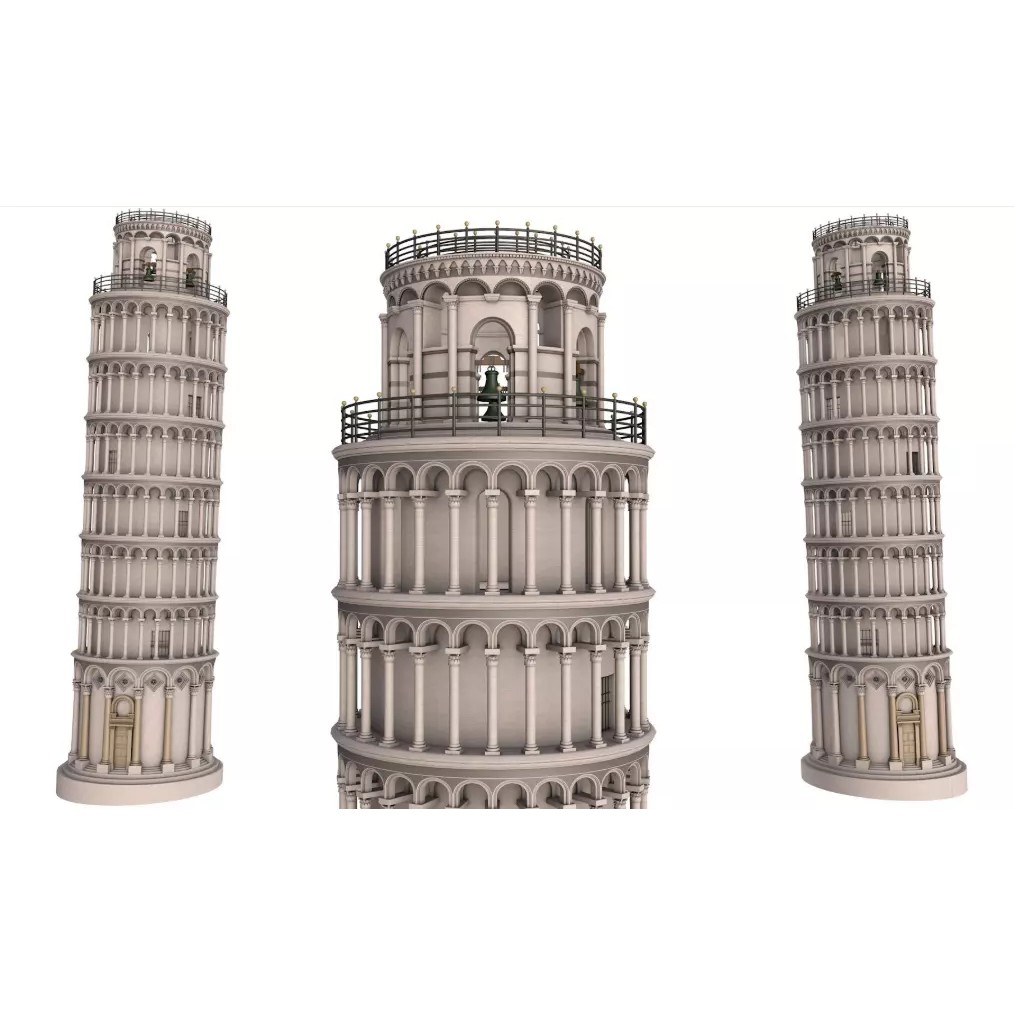 Leaning Tower of Pisa 3D Model – Realistic Architectural Asset, FBX, OBJ - View 2