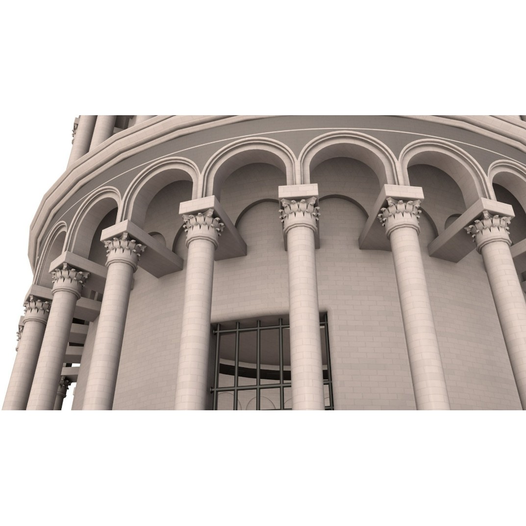 Leaning Tower of Pisa 3D Model – Realistic Architectural Asset, FBX, OBJ - View 5