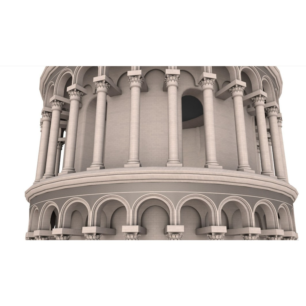 Leaning Tower of Pisa 3D Model – Realistic Architectural Asset, FBX, OBJ - View 6