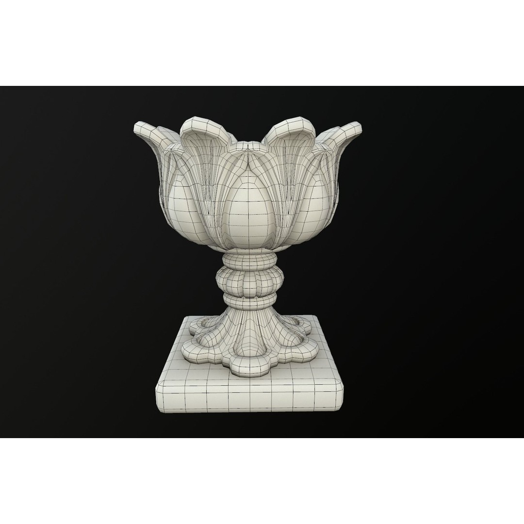 Vases 3D Model – Low Poly Decorative Planters, PBR Formats - View 4