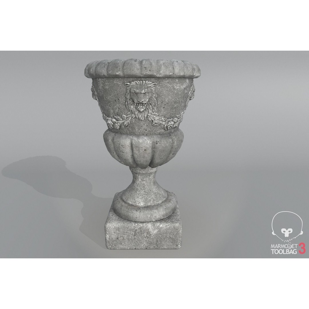 Vases 3D Model – Low Poly Decorative Planters, PBR Formats - View 5