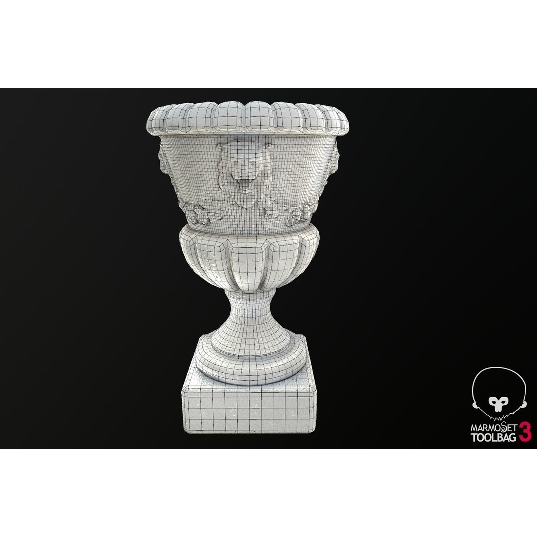 Vases 3D Model – Low Poly Decorative Planters, PBR Formats - View 6