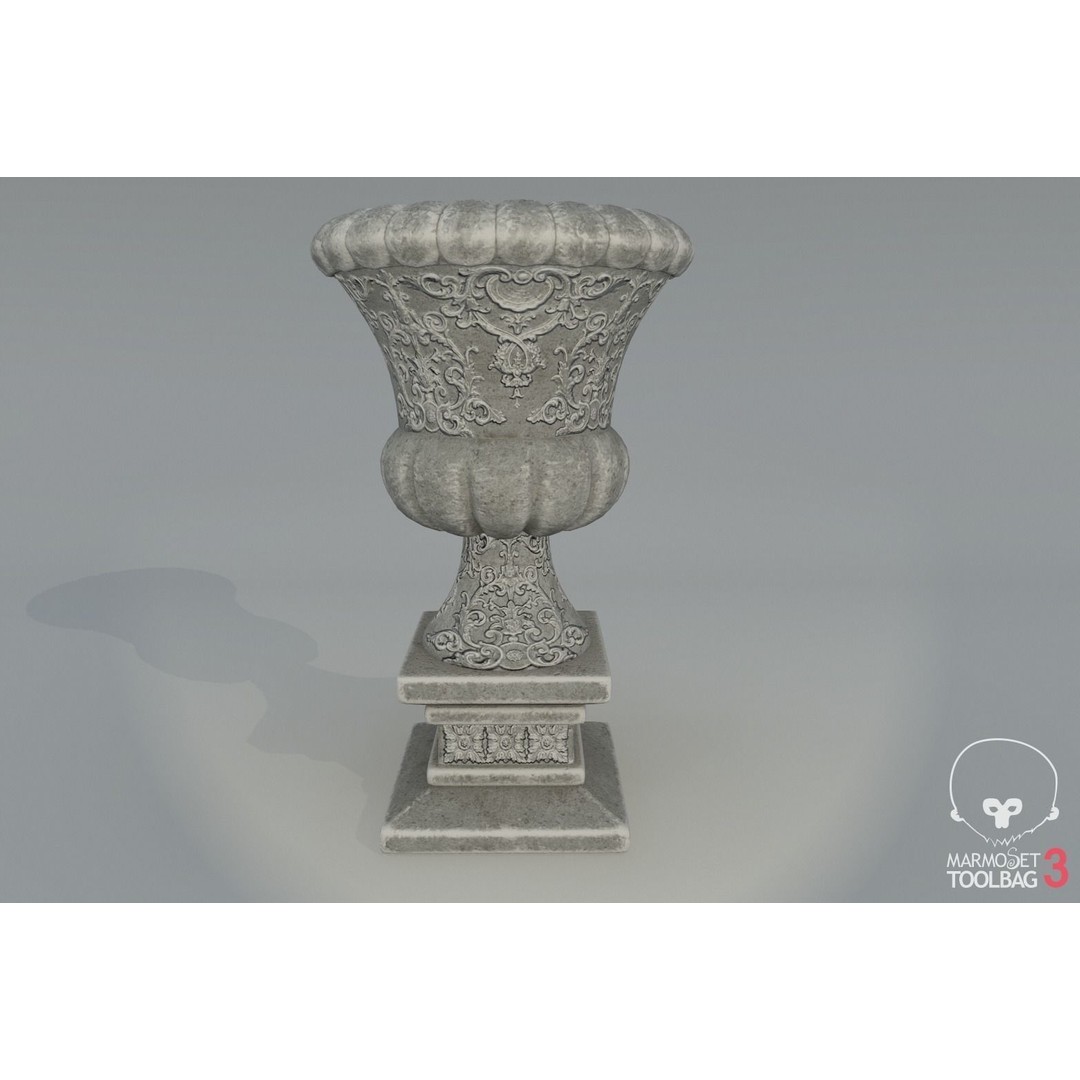 Vases 3D Model – Low Poly Decorative Planters, PBR Formats - View 7