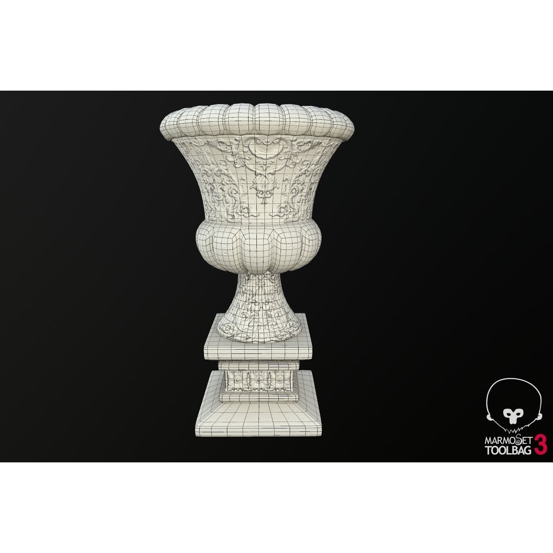 Vases 3D Model – Low Poly Decorative Planters, PBR Formats - View 8