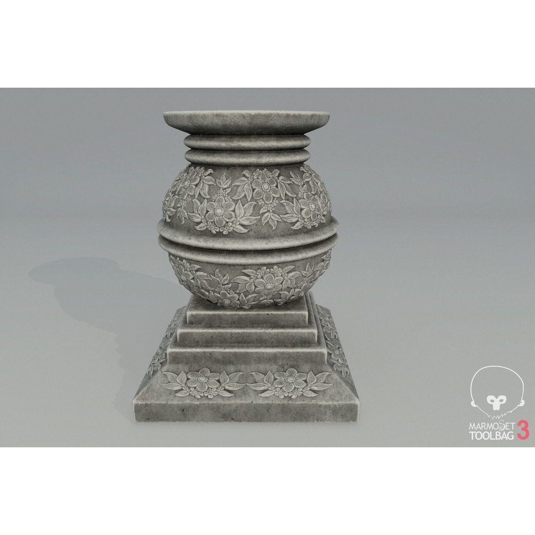 Vases 3D Model – Low Poly Decorative Planters, PBR Formats - View 9