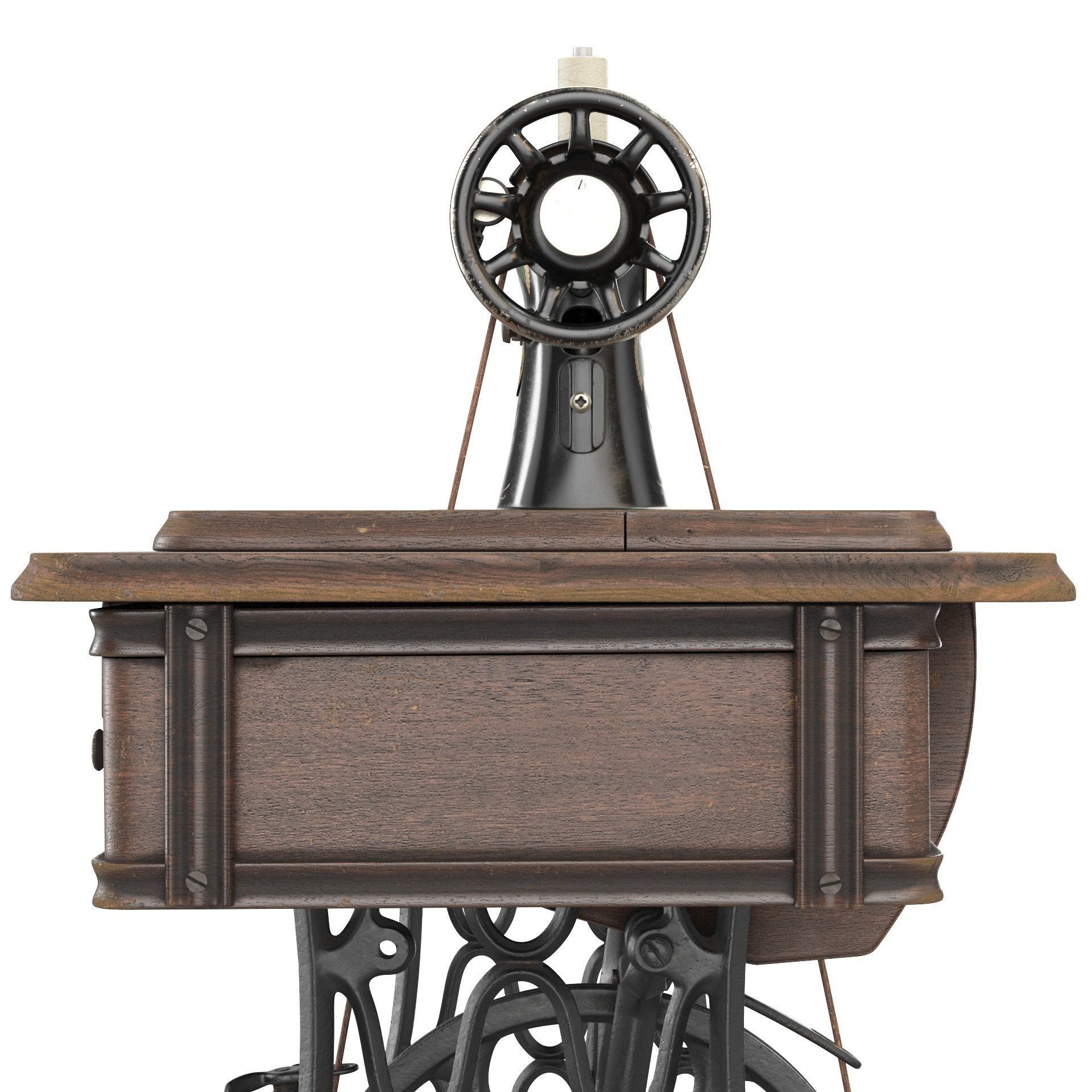 Rare Singer Sewing Machine - Game-Ready 3D Model - View 10
