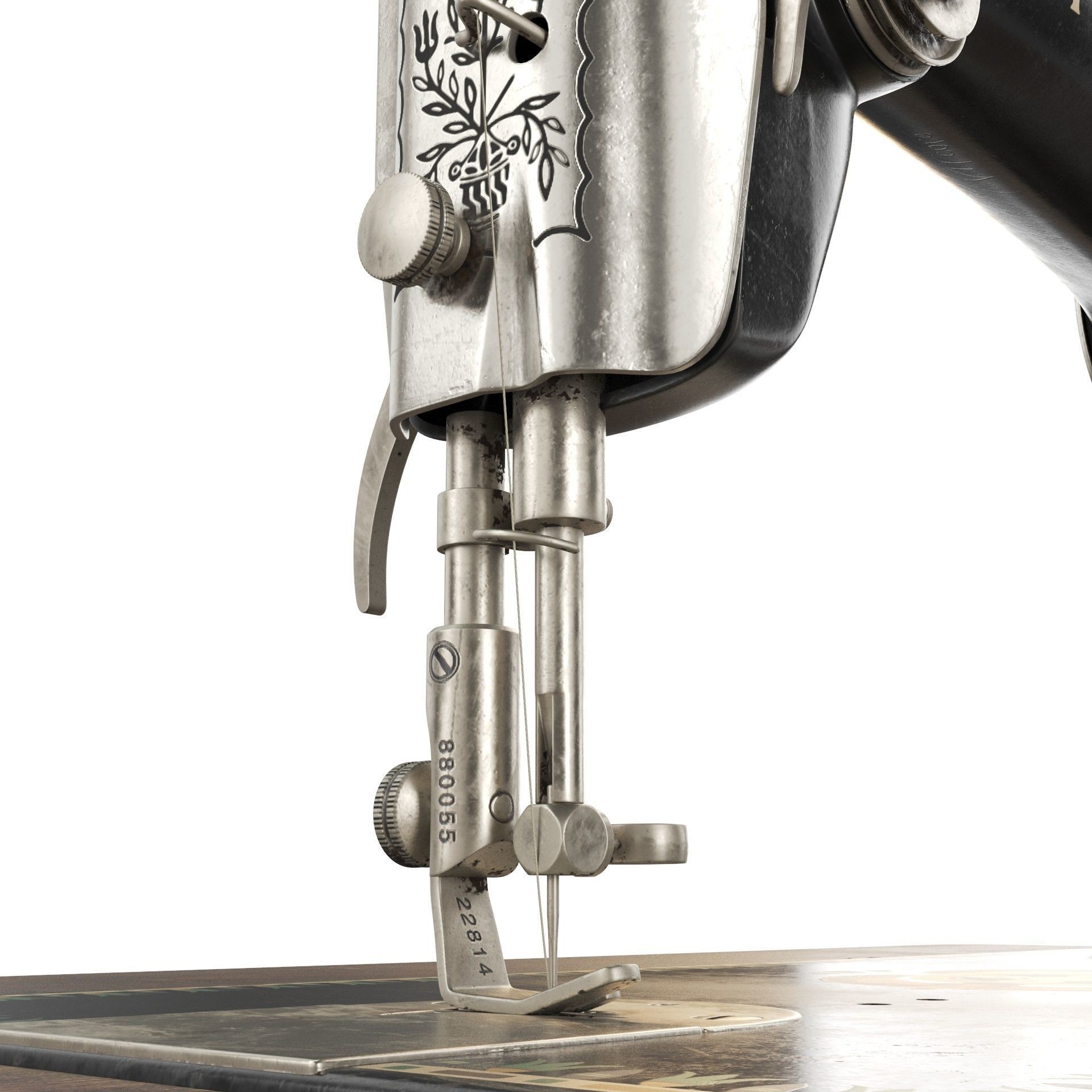 Rare Singer Sewing Machine - Game-Ready 3D Model - View 11