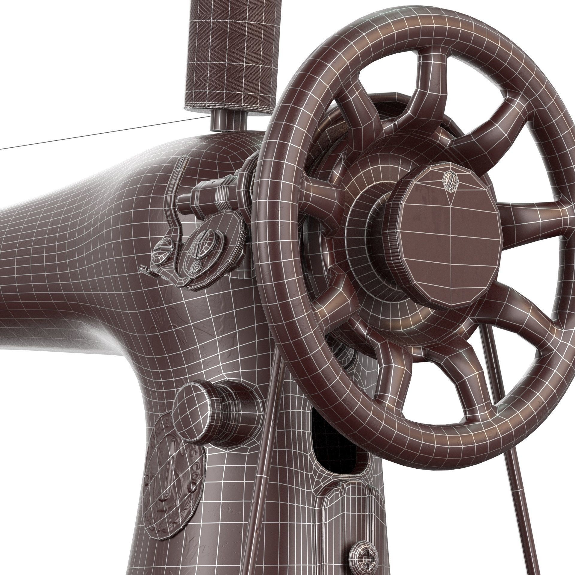 Rare Singer Sewing Machine - Game-Ready 3D Model - View 14