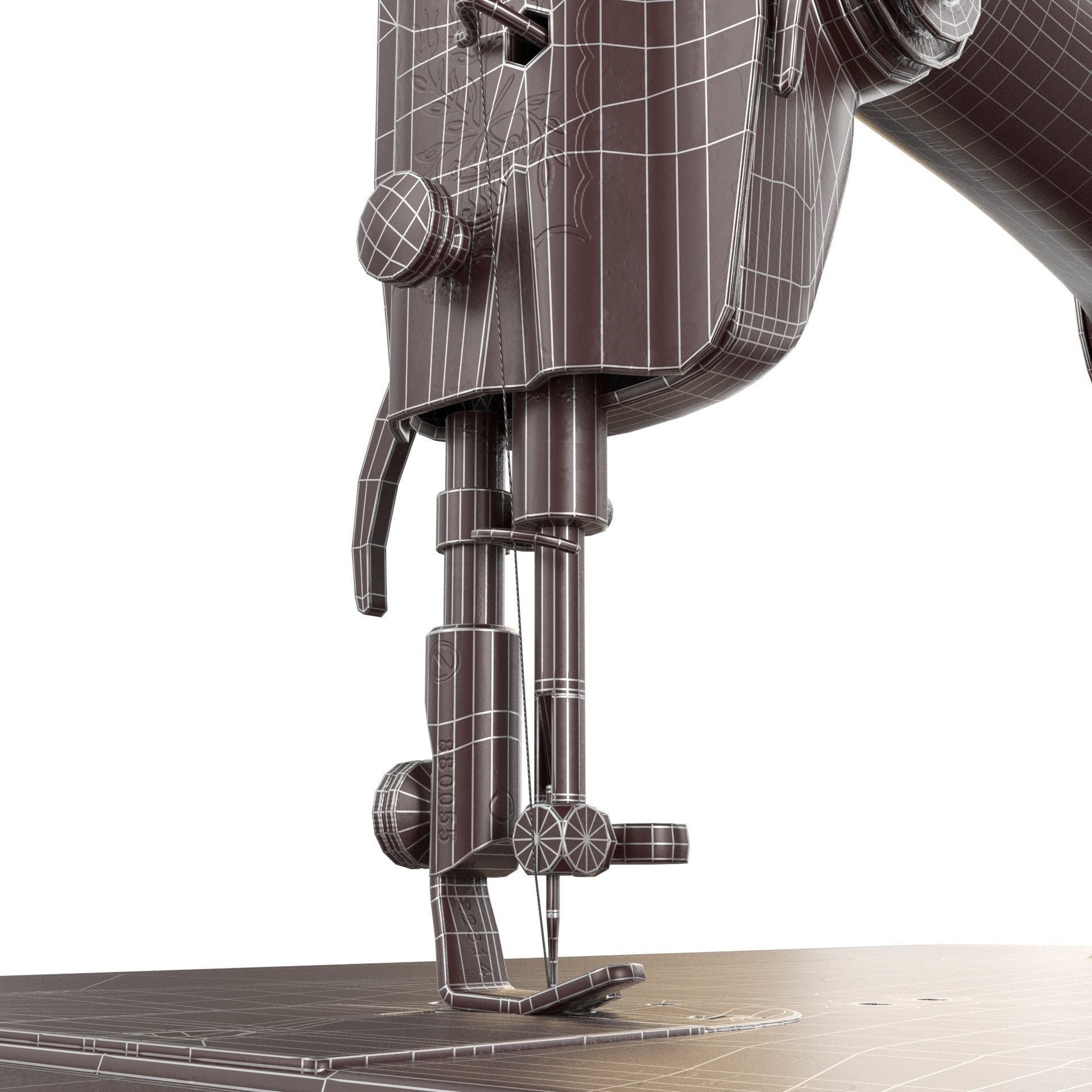 Rare Singer Sewing Machine - Game-Ready 3D Model - View 15