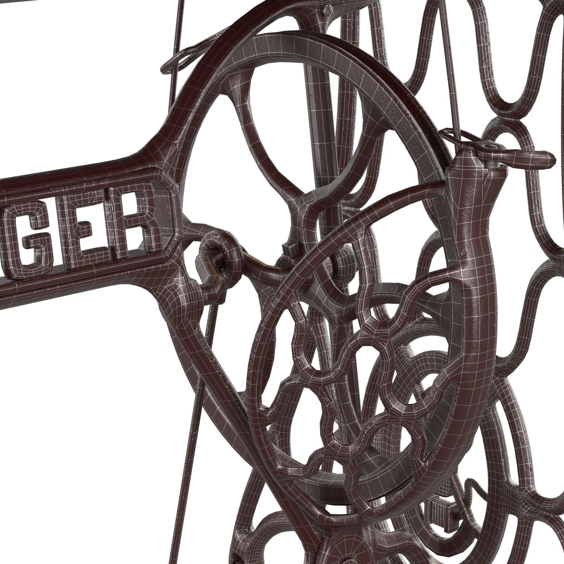 Rare Singer Sewing Machine - Game-Ready 3D Model - View 16