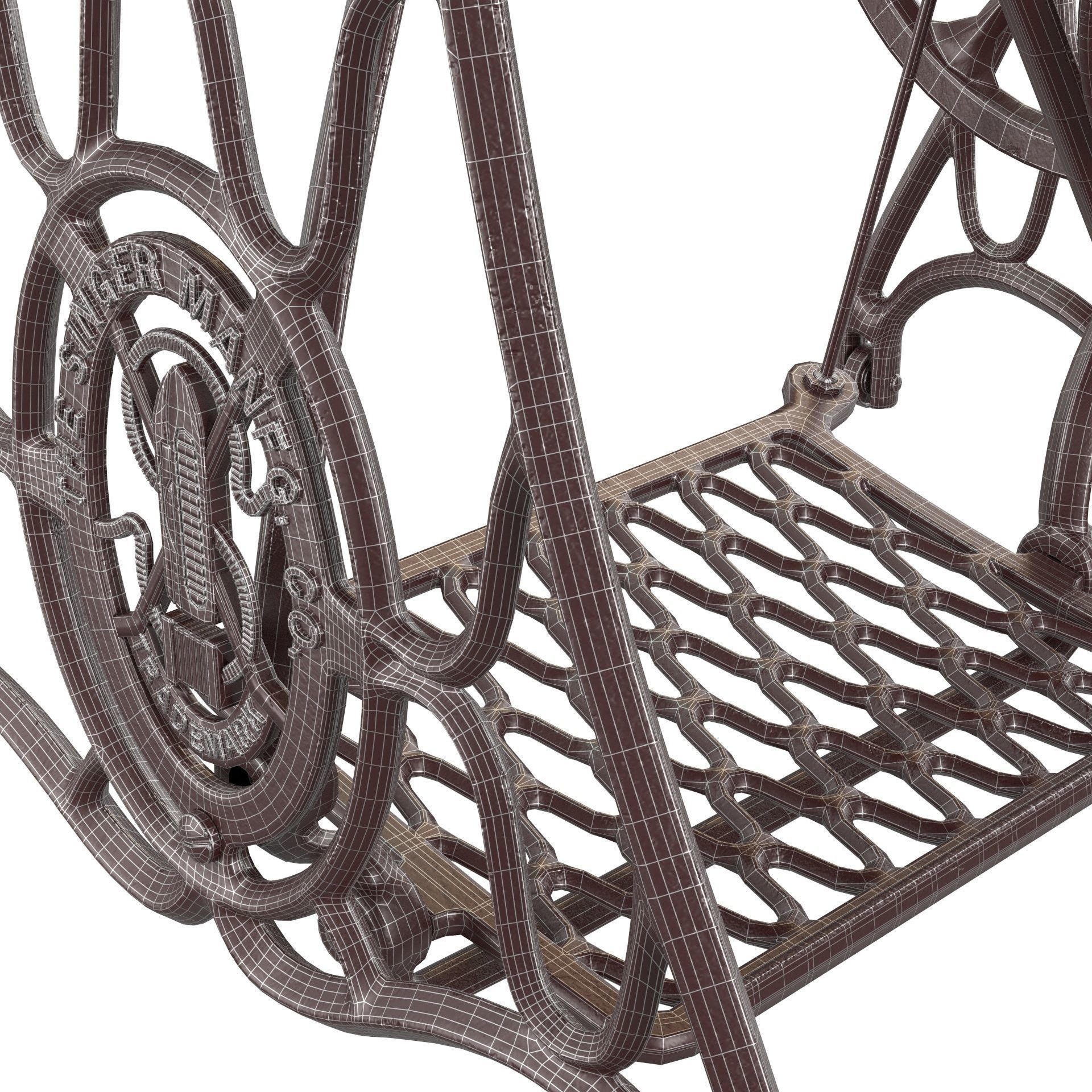 Rare Singer Sewing Machine - Game-Ready 3D Model - View 17
