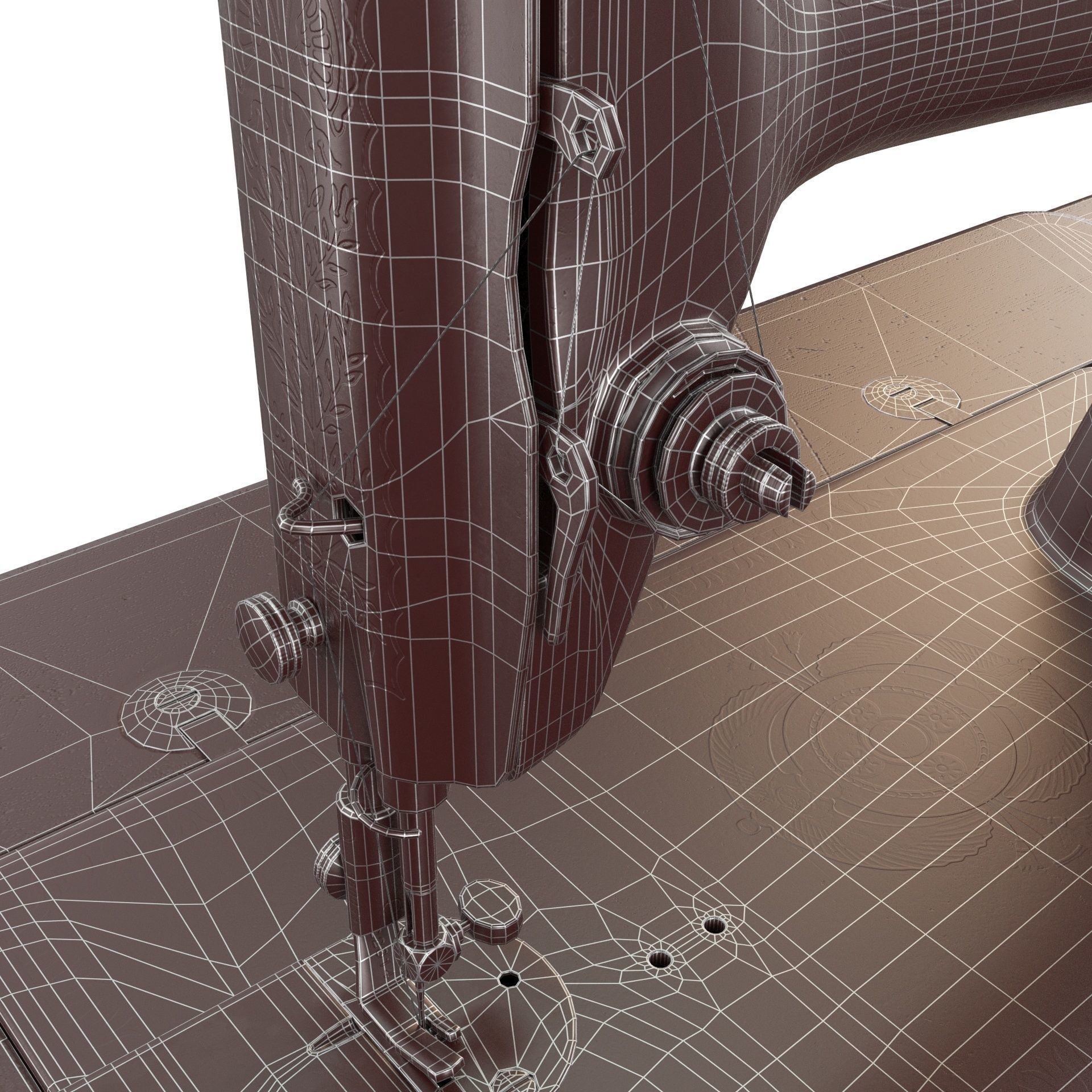 Rare Singer Sewing Machine - Game-Ready 3D Model - View 18