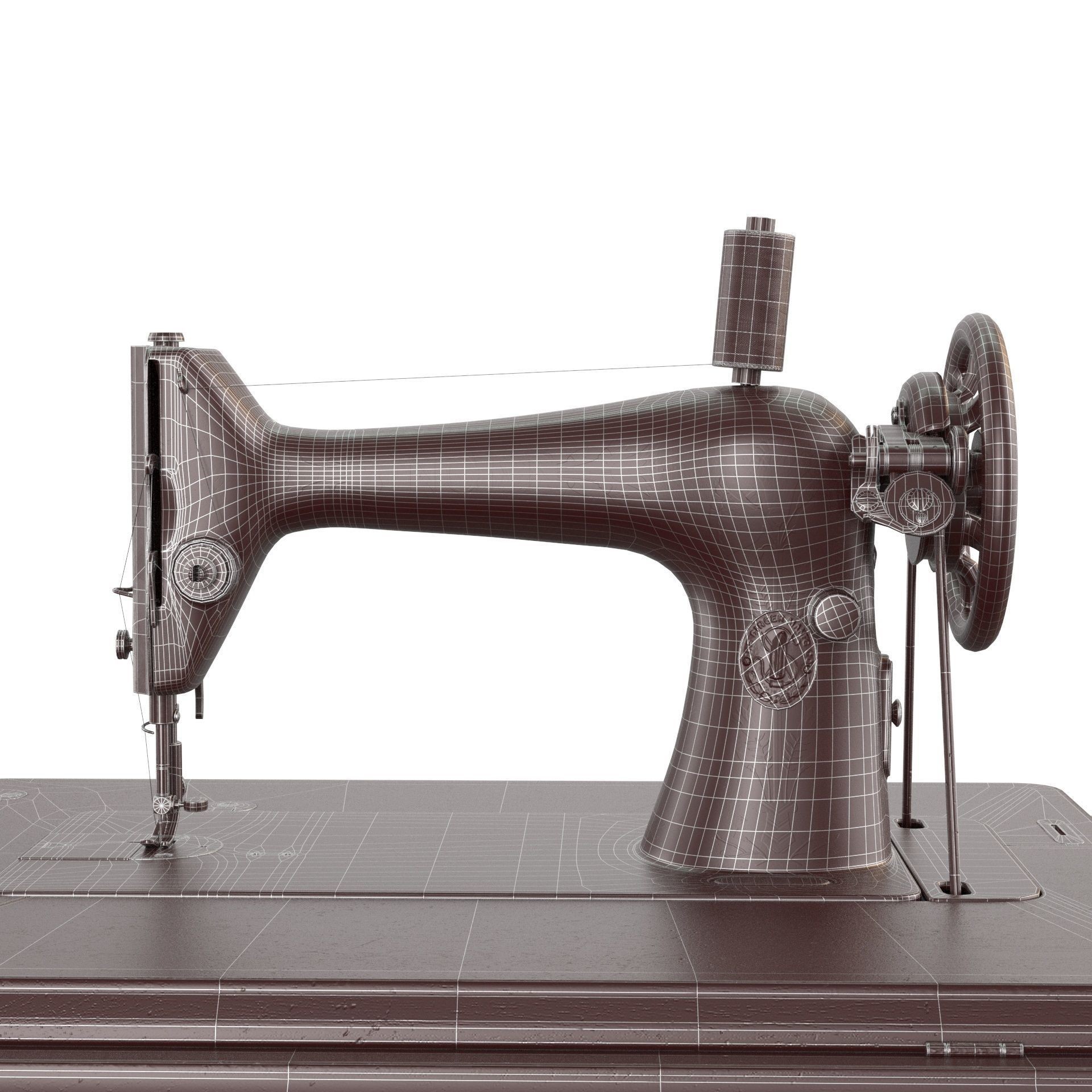 Rare Singer Sewing Machine - Game-Ready 3D Model - View 21