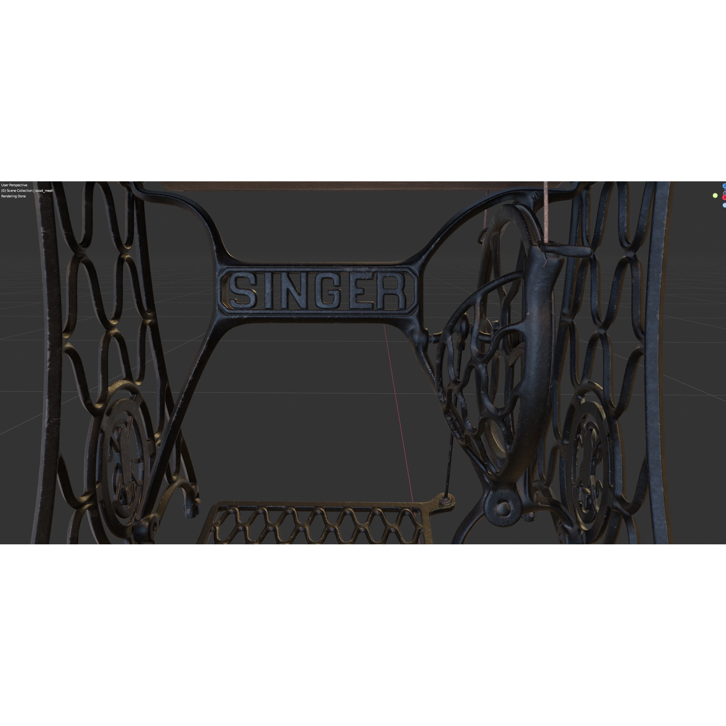 Rare Singer Sewing Machine - Game-Ready 3D Model - View 27