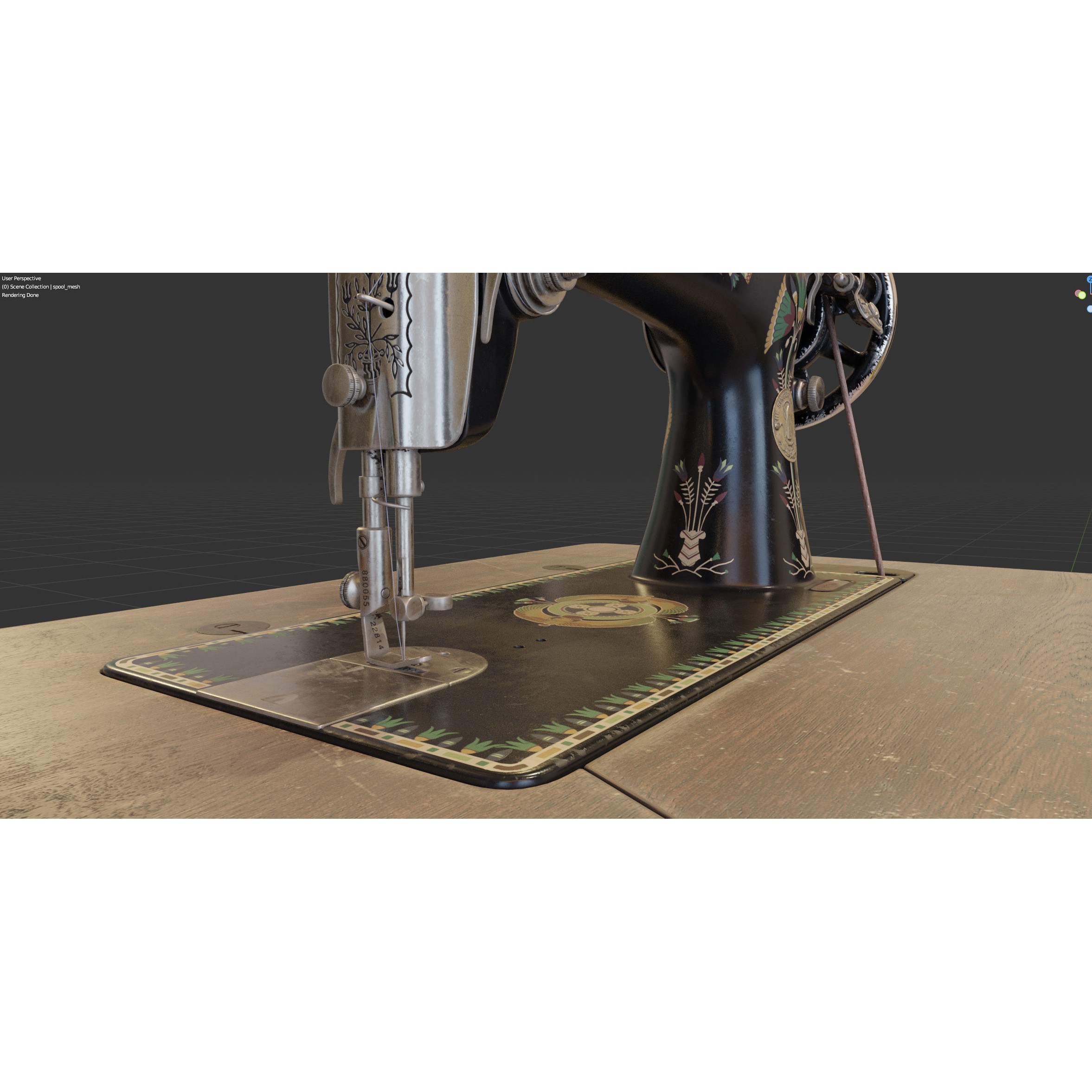 Rare Singer Sewing Machine - Game-Ready 3D Model - View 33