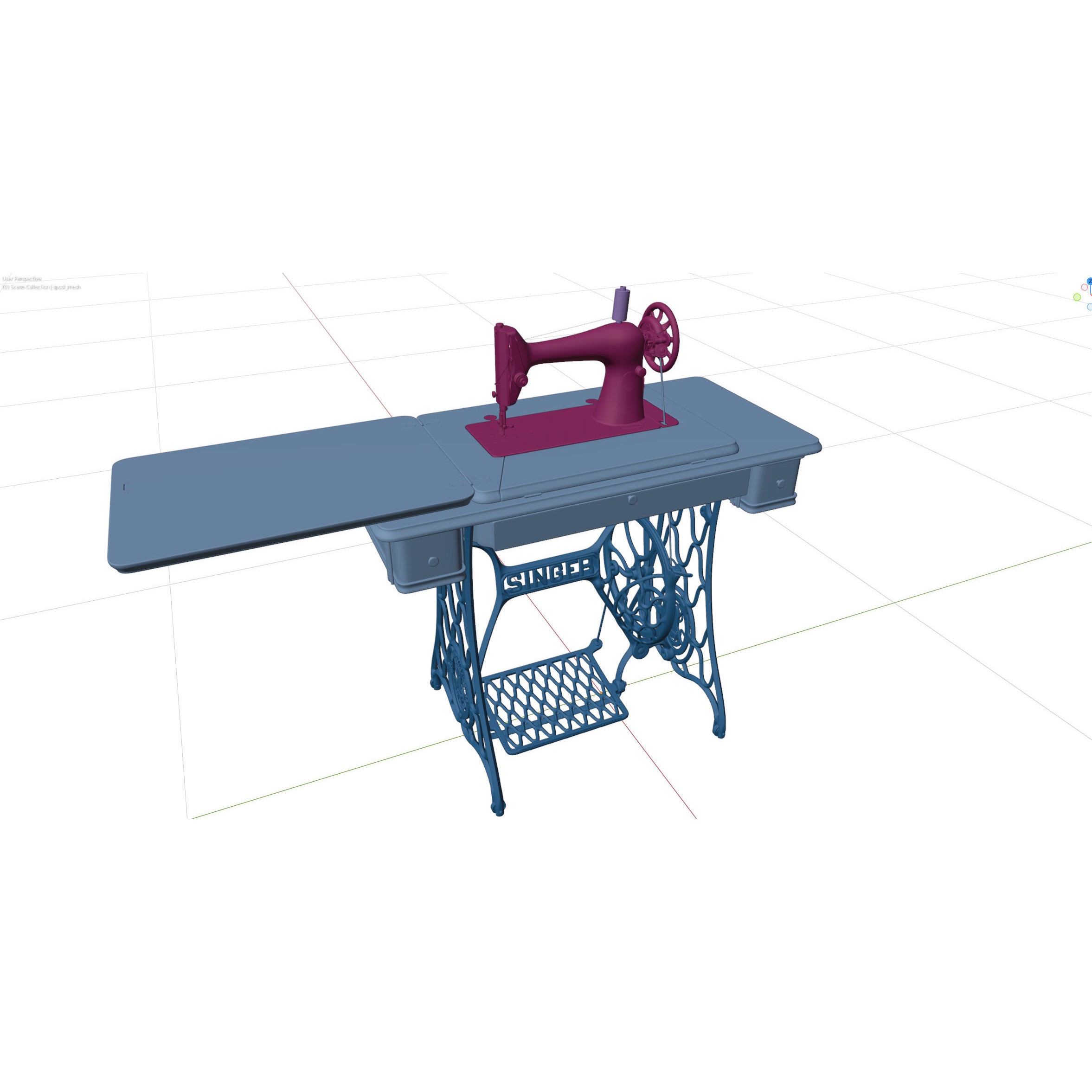 Rare Singer Sewing Machine - Game-Ready 3D Model - View 36