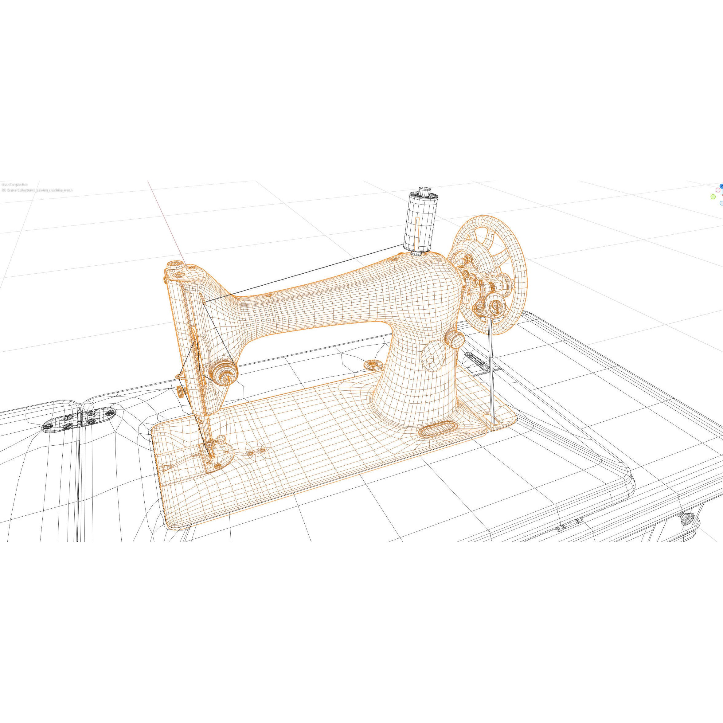 Rare Singer Sewing Machine - Game-Ready 3D Model - View 38