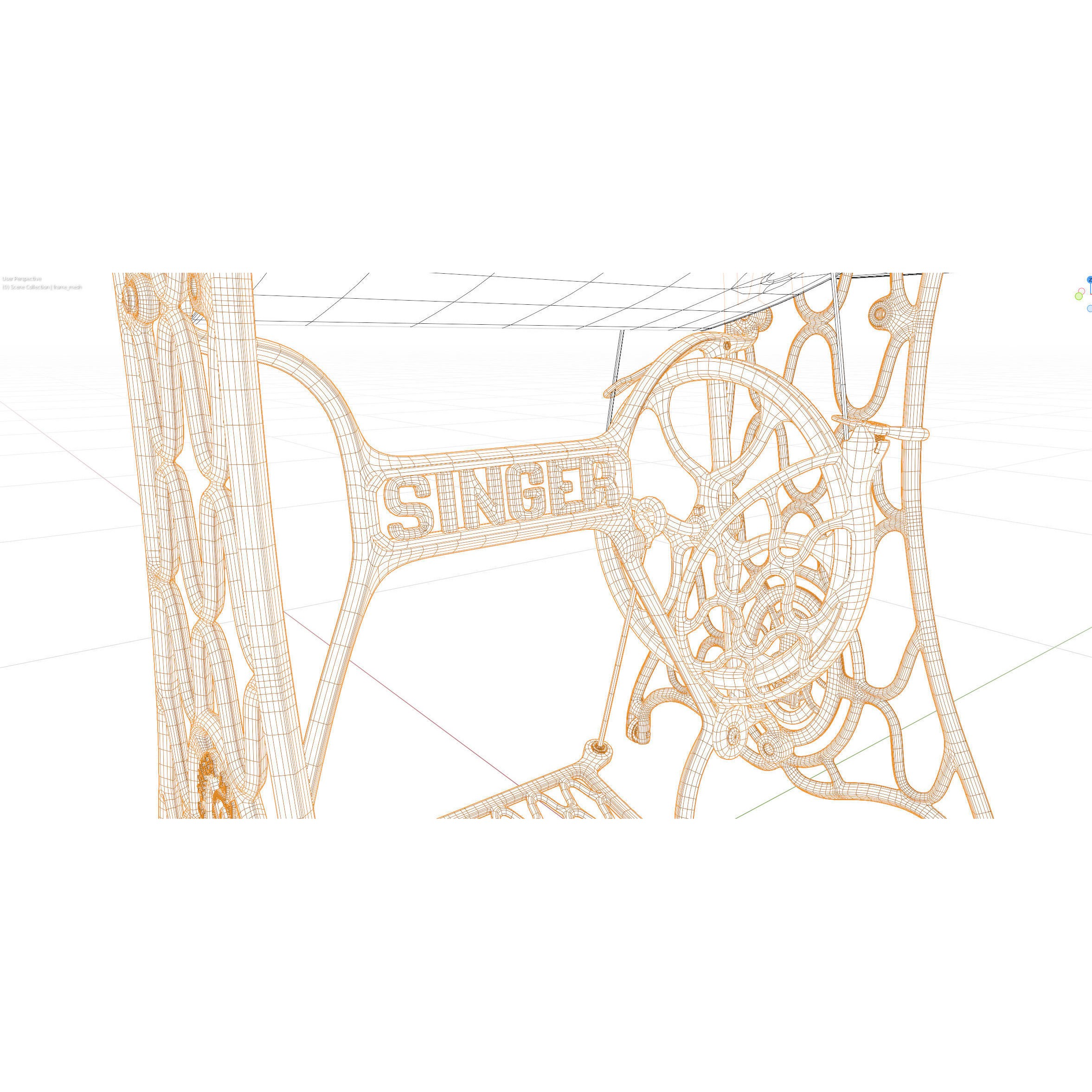 Rare Singer Sewing Machine - Game-Ready 3D Model - View 39