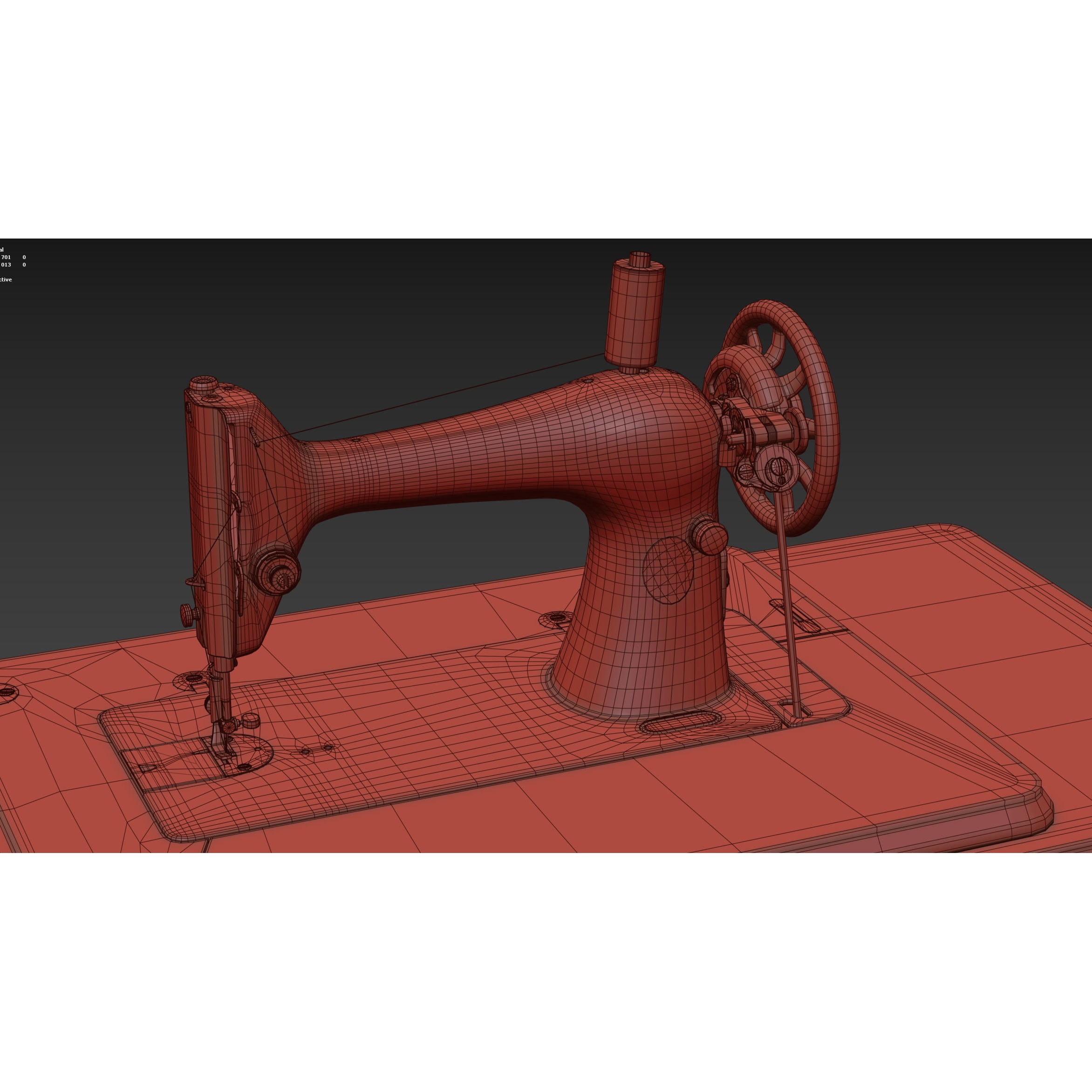 Rare Singer Sewing Machine - Game-Ready 3D Model - View 46