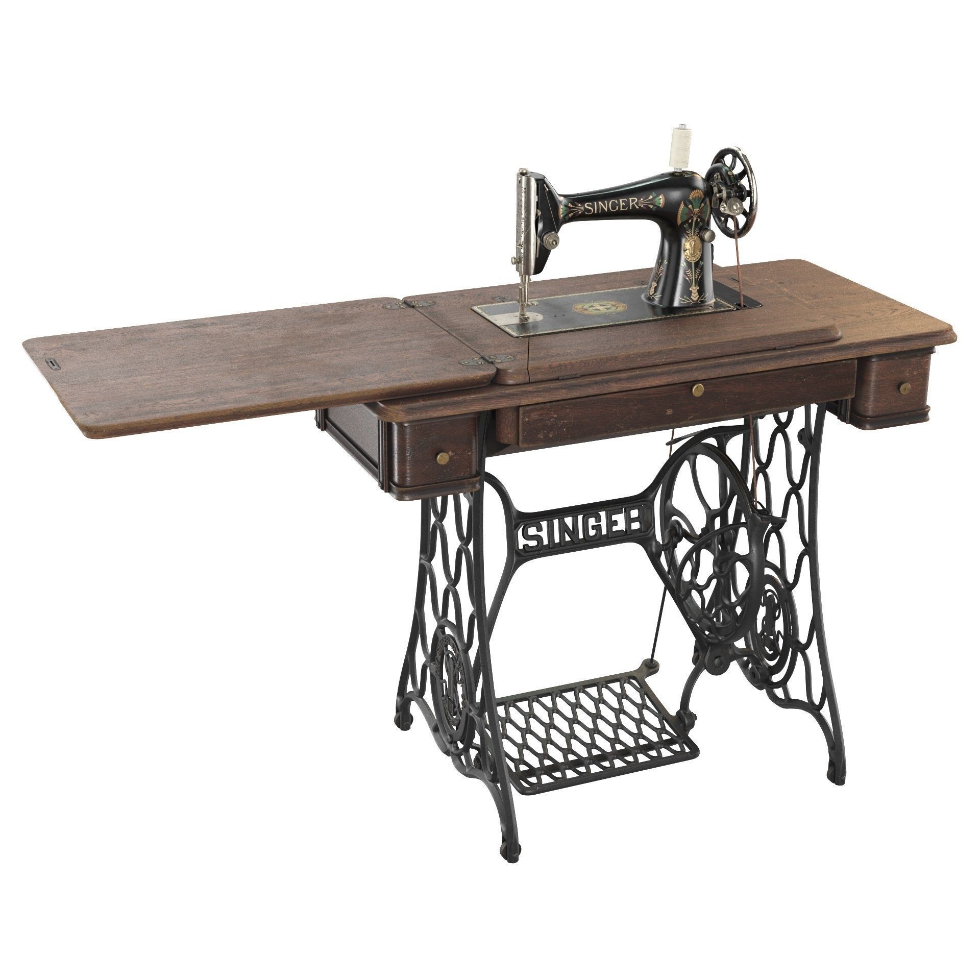 Rare Singer Sewing Machine - Game-Ready 3D Model - View 5