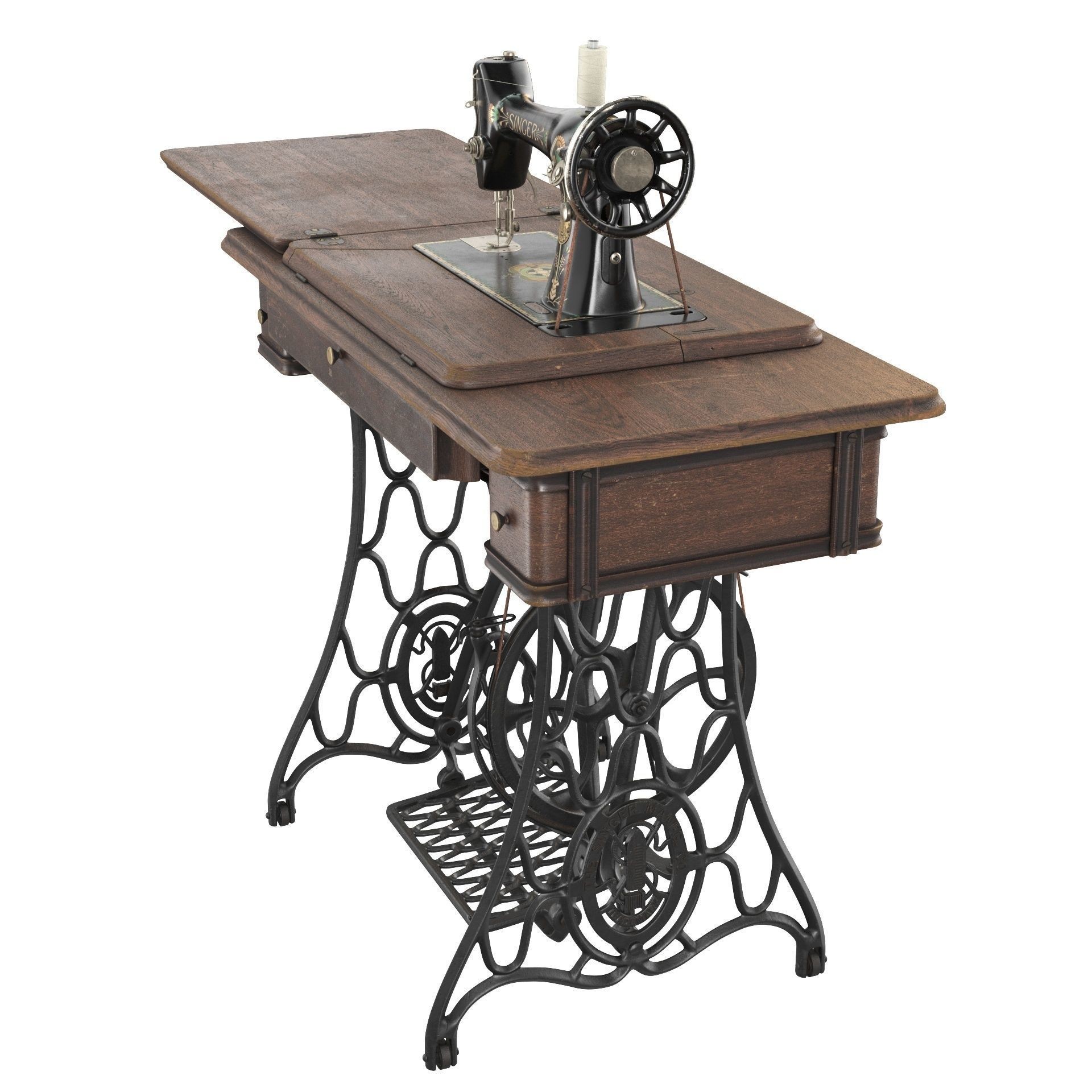 Rare Singer Sewing Machine - Game-Ready 3D Model - View 6