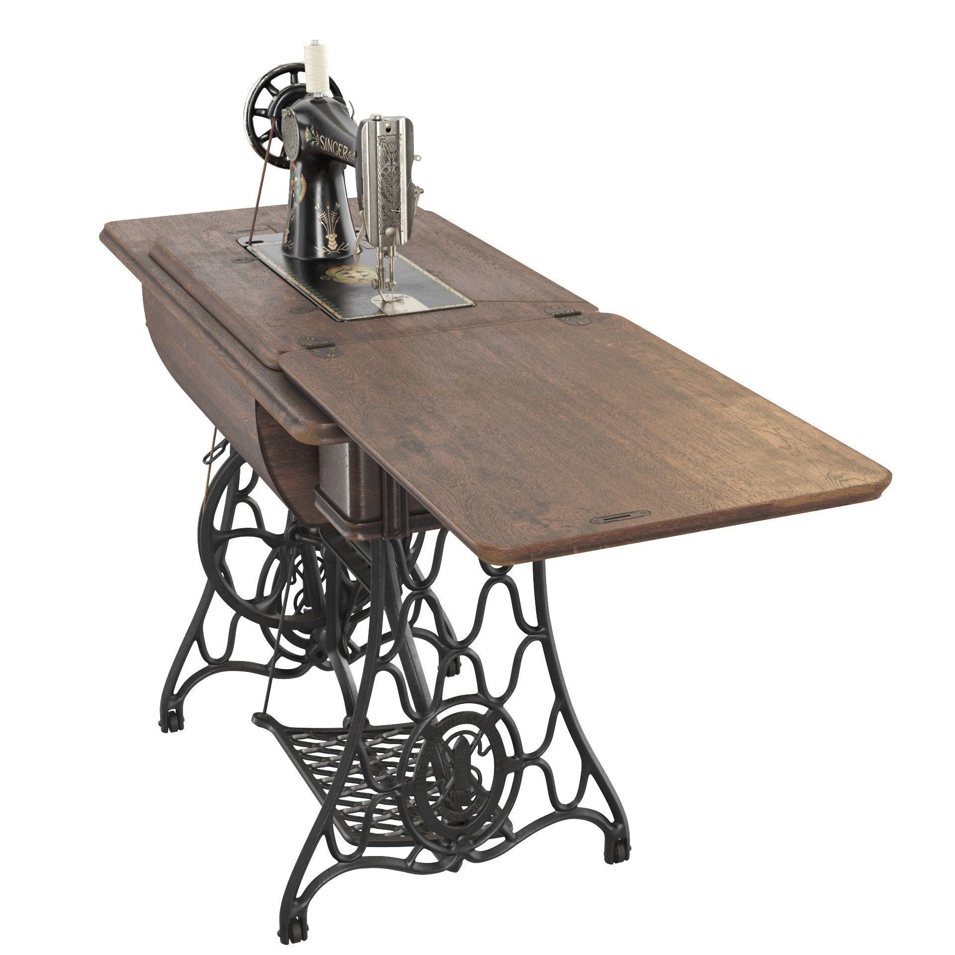 Rare Singer Sewing Machine - Game-Ready 3D Model - View 7