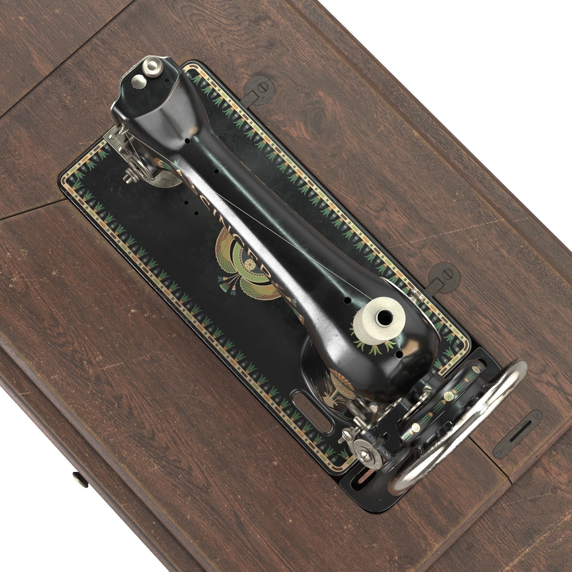 Rare Singer Sewing Machine - Game-Ready 3D Model - View 9