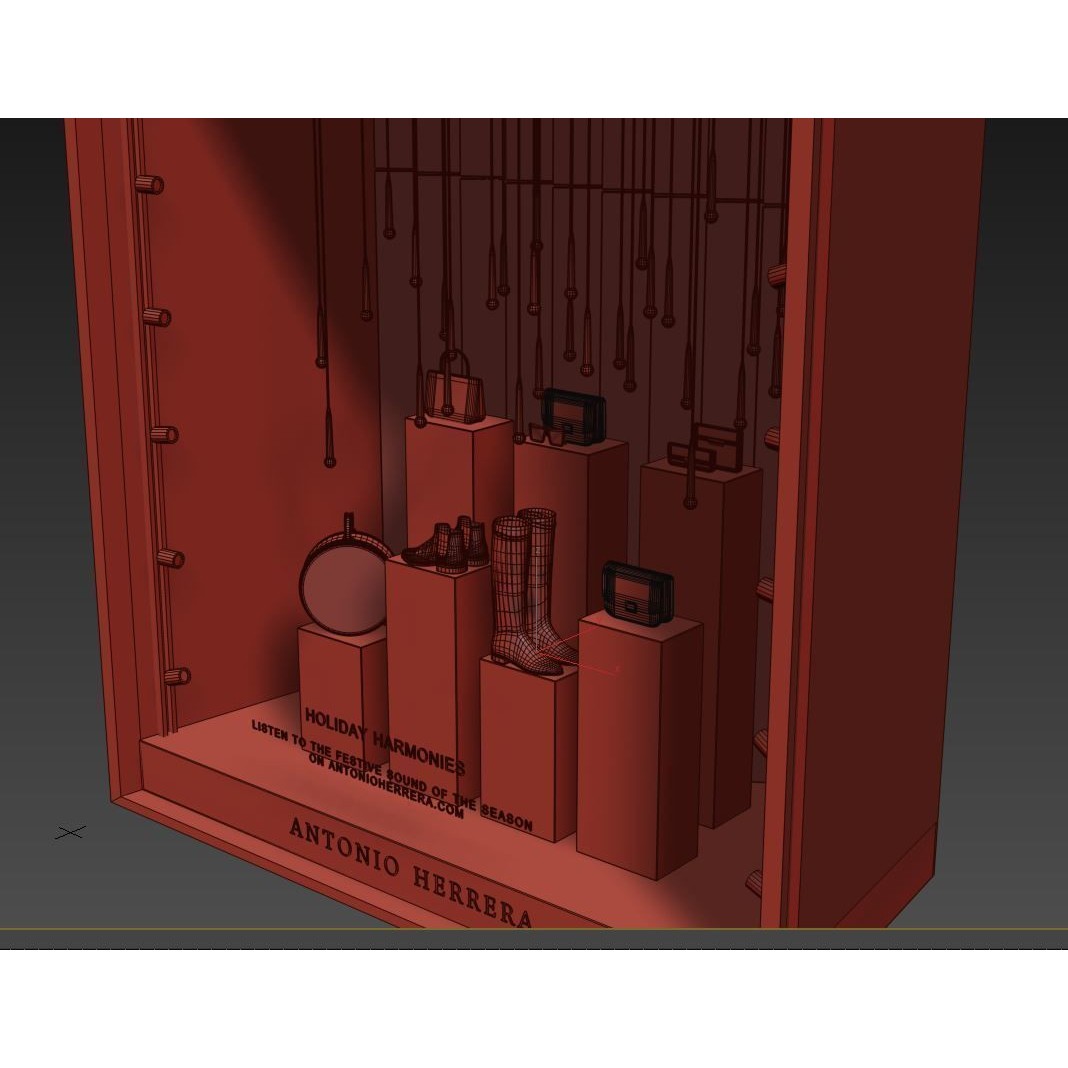 Shop Window Display 3D Model – Realistic Showcase for Retail Use, FBX/OBJ