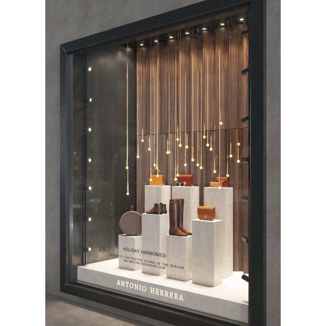 Shop Window Display 3D Model – Realistic Showcase for Retail Use, FBX/OBJ - View 3