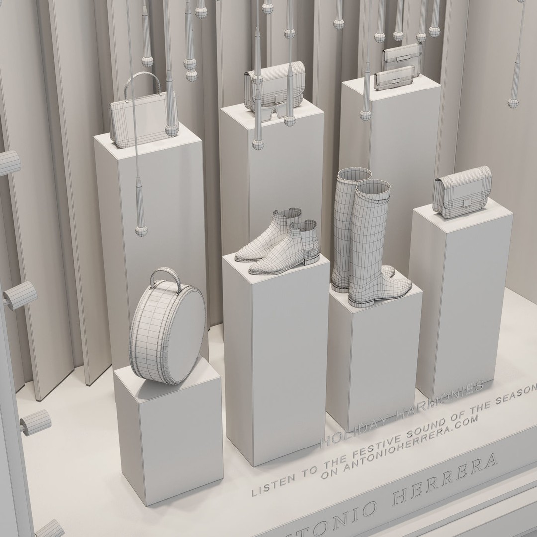 Shop Window Display 3D Model – Realistic Showcase for Retail Use, FBX/OBJ - View 4