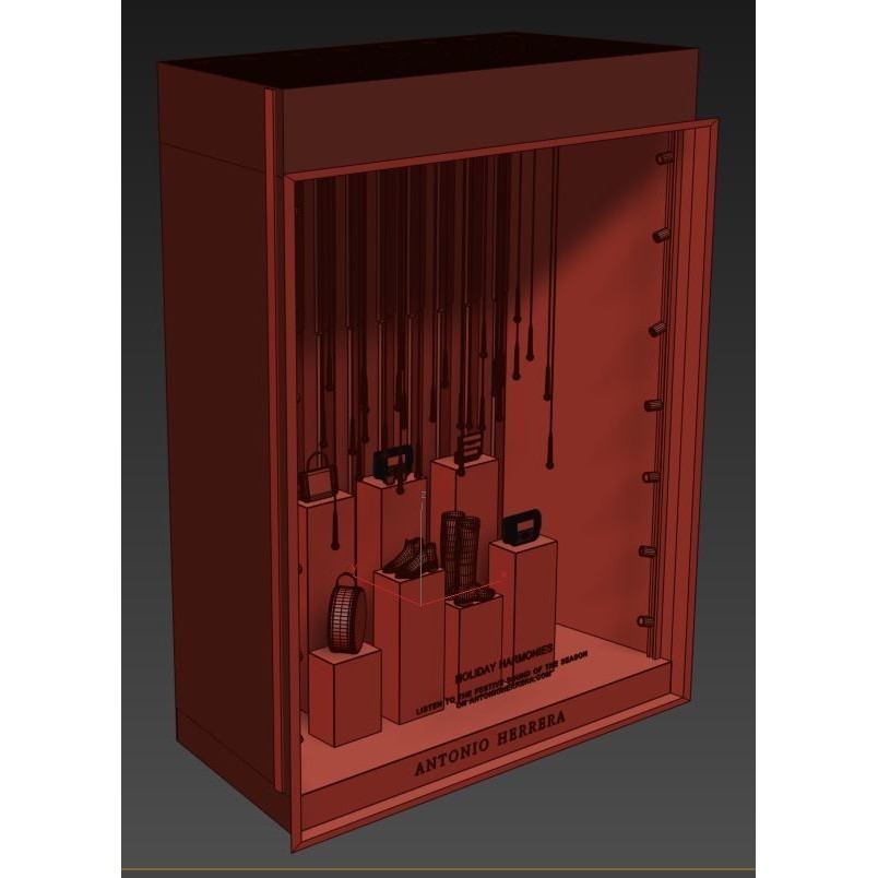 Shop Window Display 3D Model – Realistic Showcase for Retail Use, FBX/OBJ - View 6