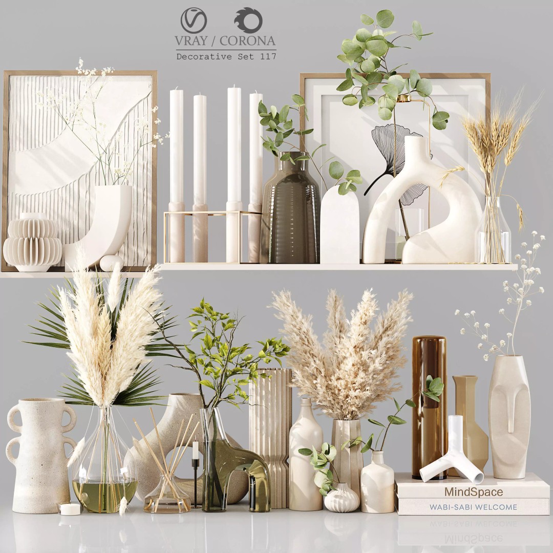 Decorative Set 117 3D Model – High Poly Architectural Decoration, OBJ - View 2
