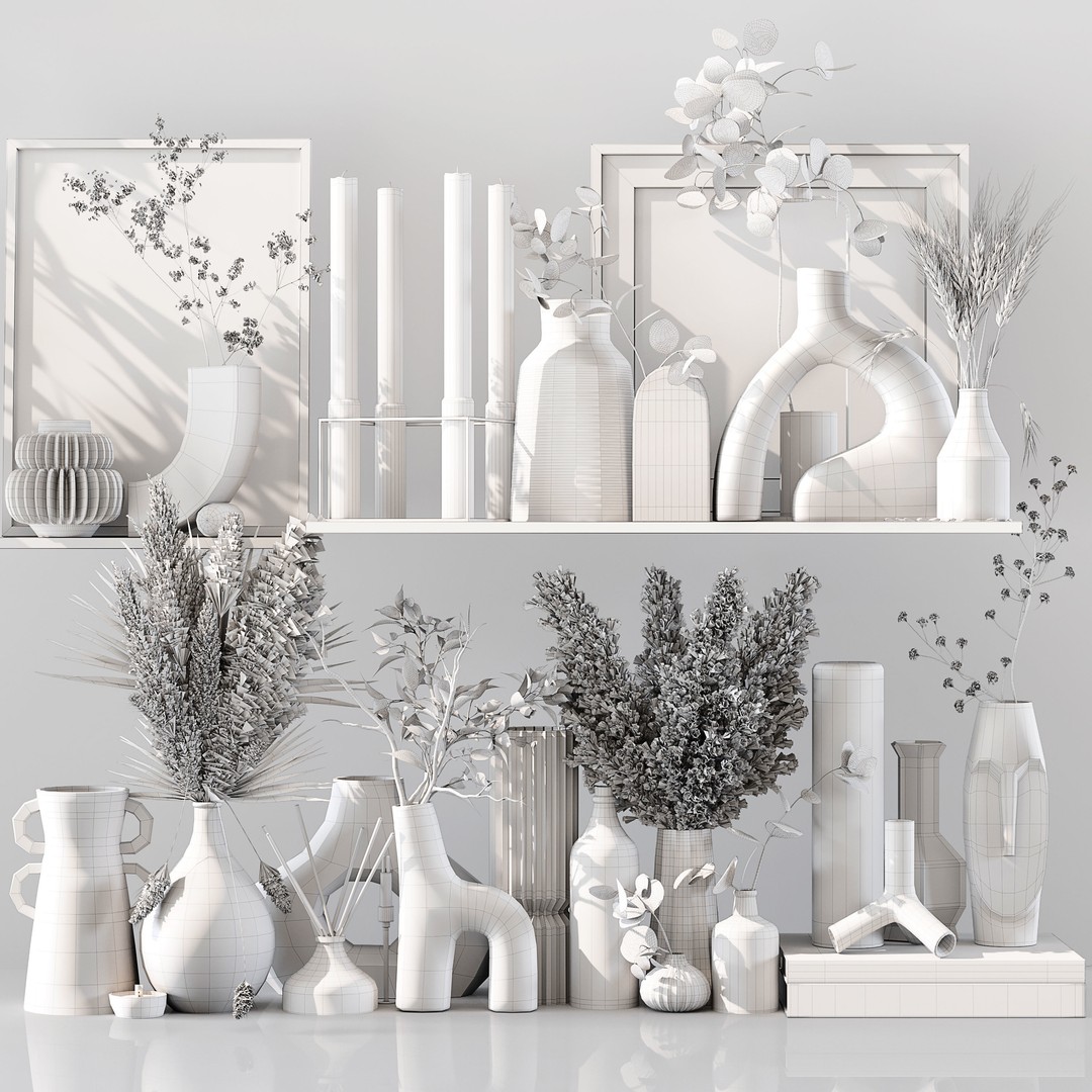 Decorative Set 117 3D Model – High Poly Architectural Decoration, OBJ - View 8