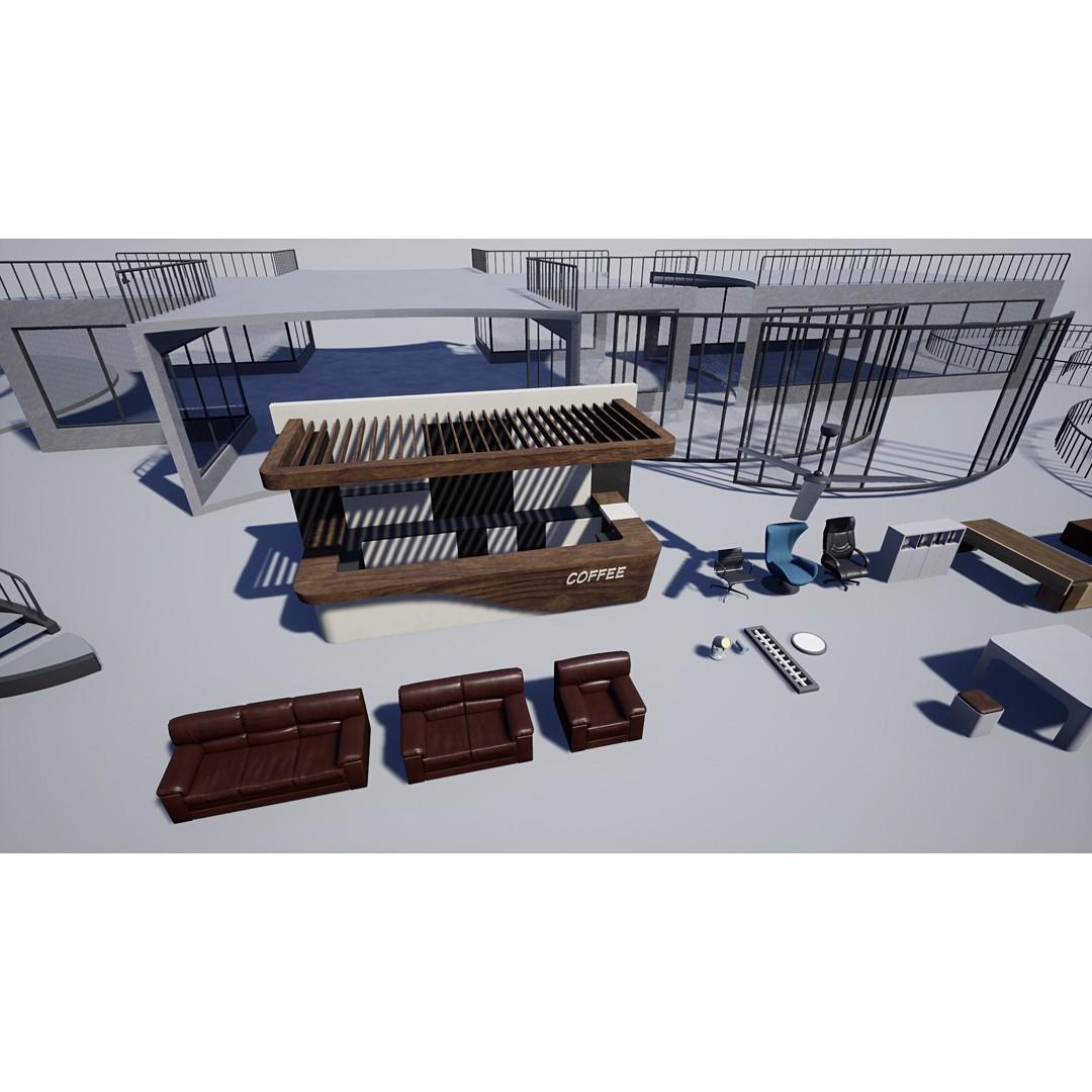 Research Center 3D Model – Low Poly Modular Environment, FBX - View 23