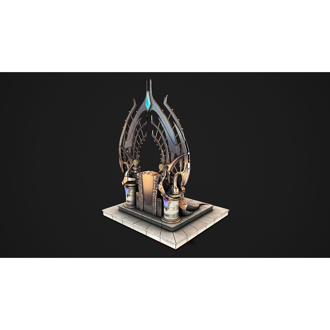 Fantasy Throne 3D Model – Low Poly PBR Asset for Games & Archviz - View 7