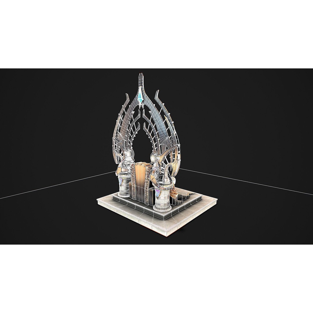 Fantasy Throne 3D Model – Low Poly PBR Asset for Games & Archviz - View 8