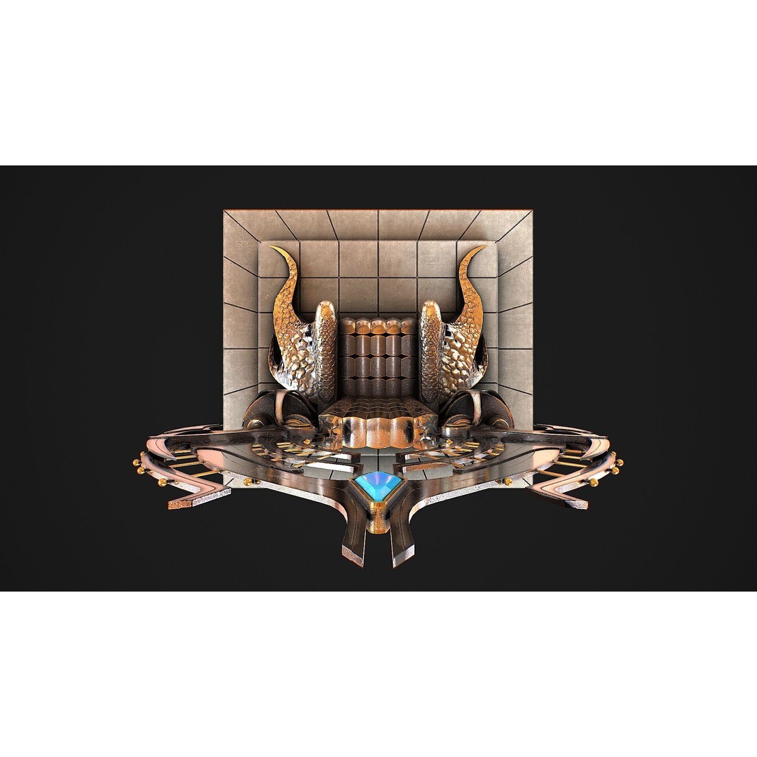 Fantasy Throne 3D Model – Low Poly PBR Asset for Games & Archviz - View 9