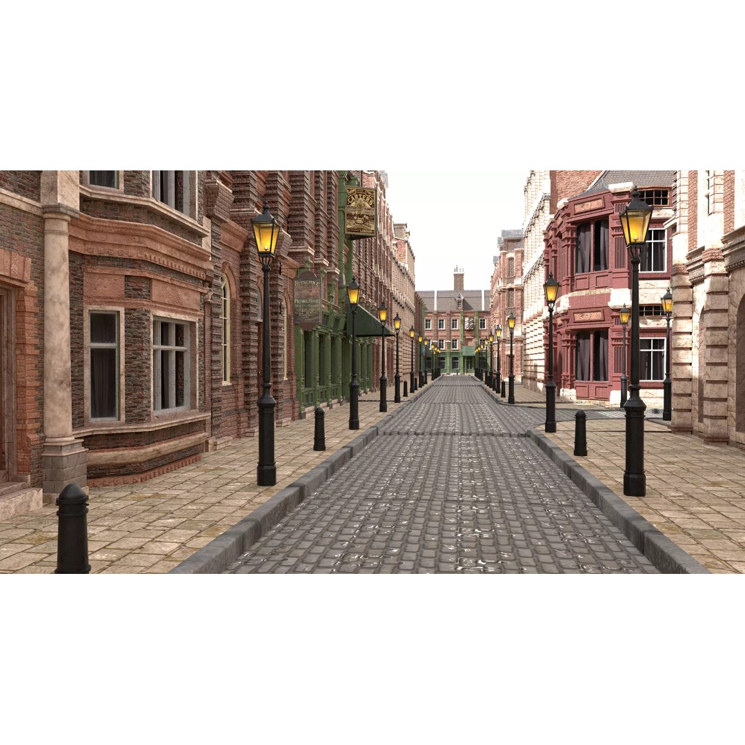 Victorian London 3D Model – Steampunk Architecture Asset Pack, Blender - View 51
