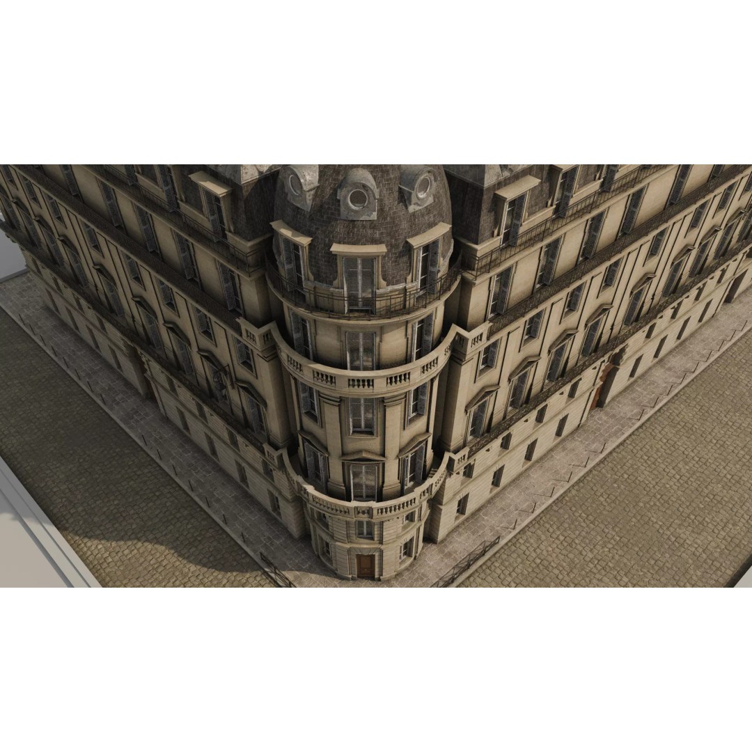 Classical City Building 3D Model – PBR Textured for Archviz, Blender, FBX - View 13