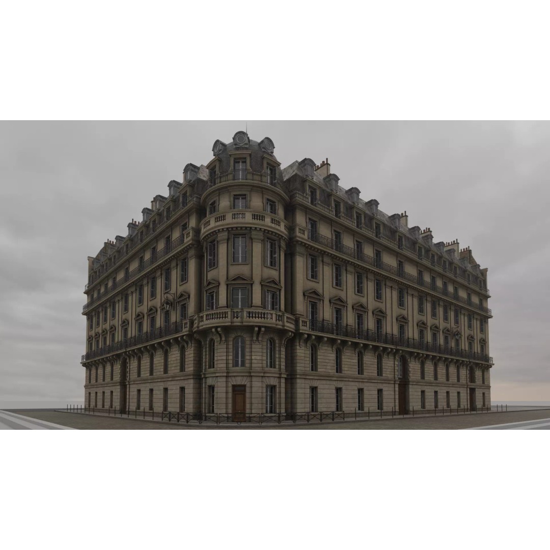 Classical City Building 3D Model – PBR Textured for Archviz, Blender, FBX - View 17