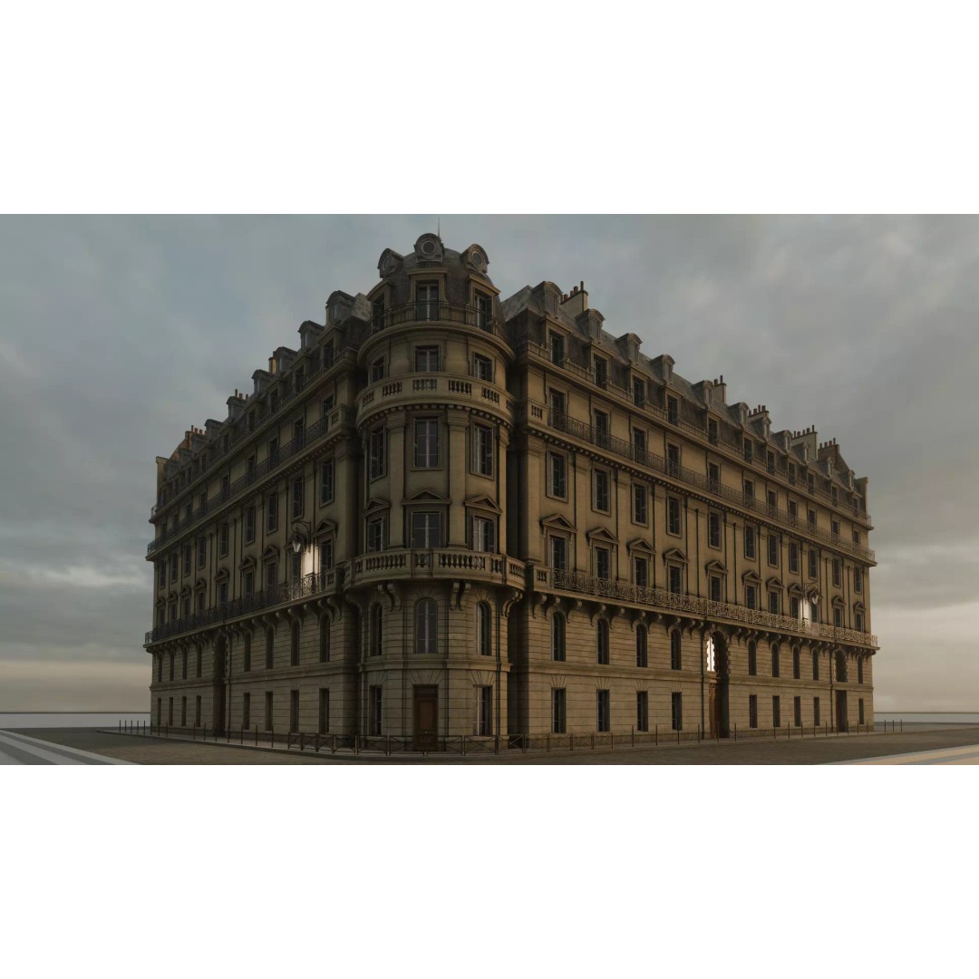 Classical City Building 3D Model – PBR Textured for Archviz, Blender, FBX - View 18